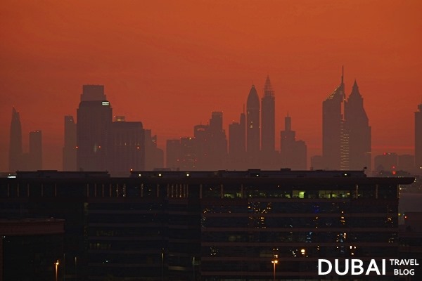 dubai buildings sunset