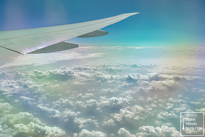 emirates plane clouds