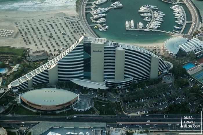 dubai jumeirah beach hotel view from top