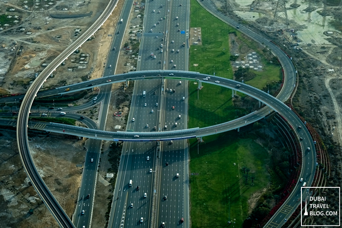 dubai road aerial photo