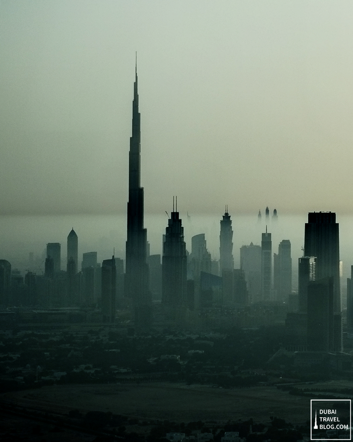 dubai skyline hazy photo