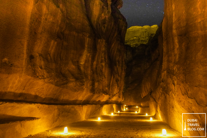 petra jordan at night stars