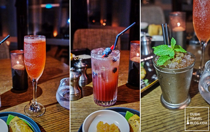 cocktail drinks at RARE restaurant dubai