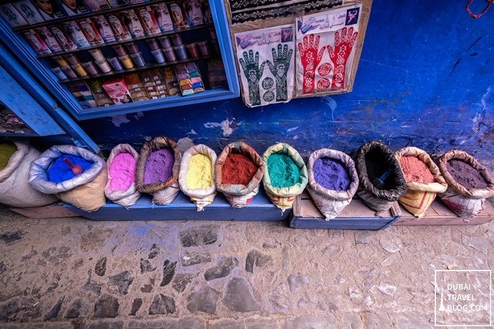 spices in grocery store chefchaouen