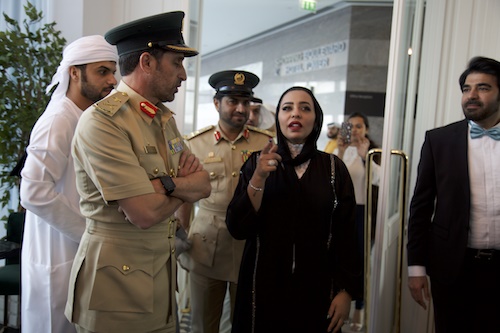 Abdullah Khalifa Al Marri Commander-in-Chief of Dubai Police and Rasha Al Danhani at the opening copy