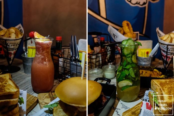 drinks at blaze burgers dubai