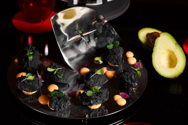 Avocado in black tempura with kimtchu mayo