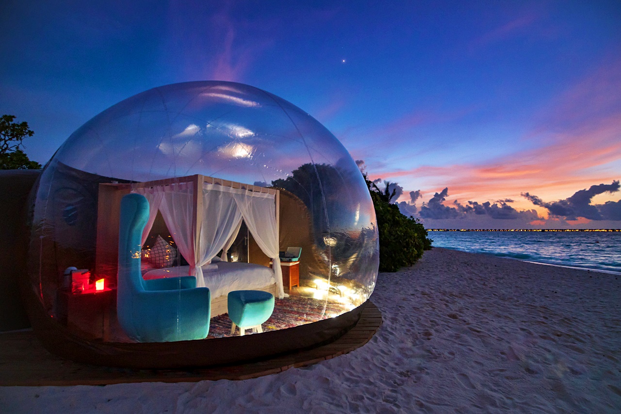 Beach Bubble Tent in Finolhu Maldives