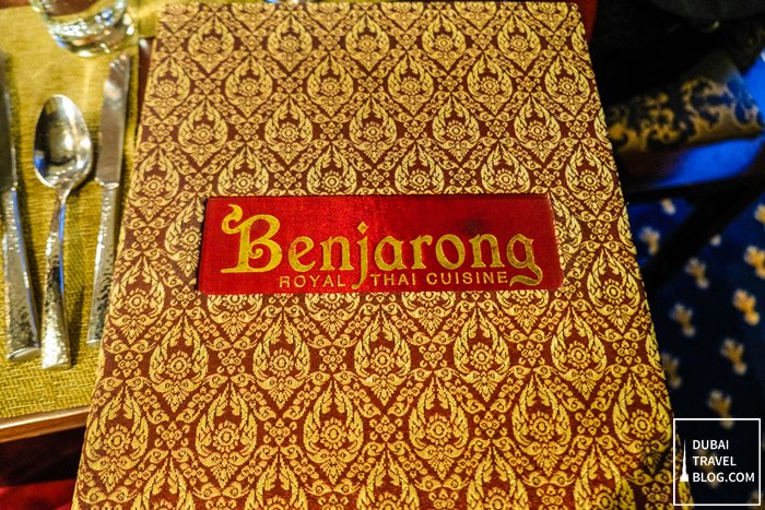 benjarong royal thai cuisine menu book