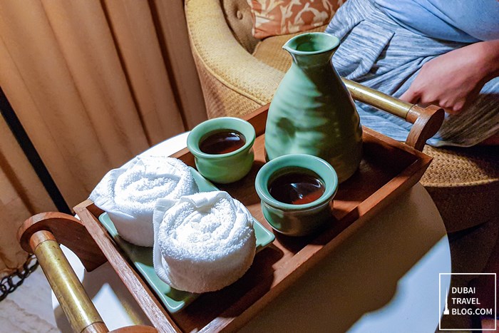 welcome tea mandara spa massage dubai