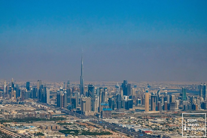 burj khalifa skyline dubai gyrocopter