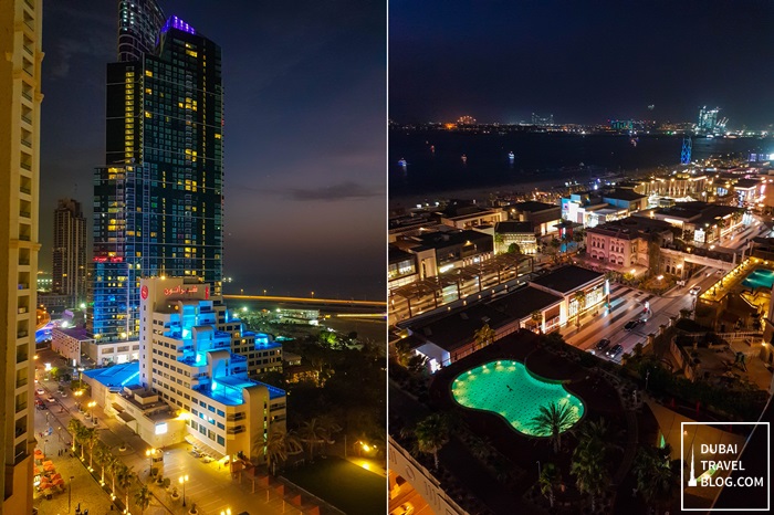 view from amwaj rotana at night