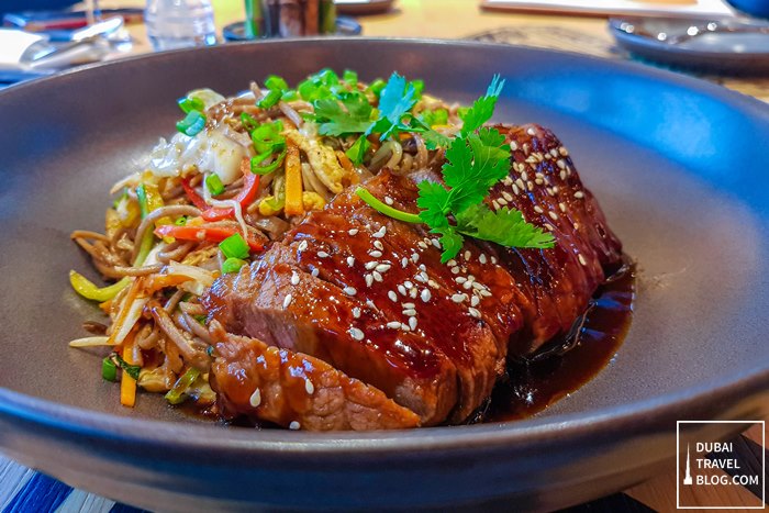 beef teriyaki noodles sizzling wok