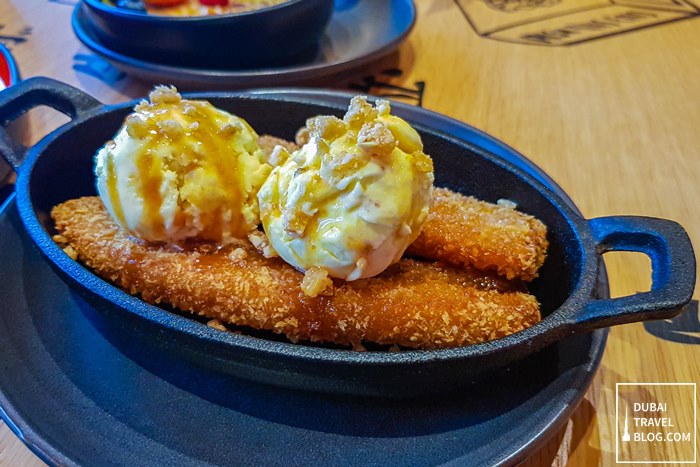 panko banana dessert sizzling wok dubai