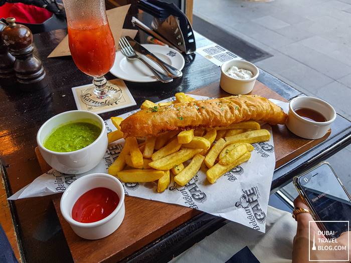 fish and chips at belgian beer cafe abu dhabi yas island