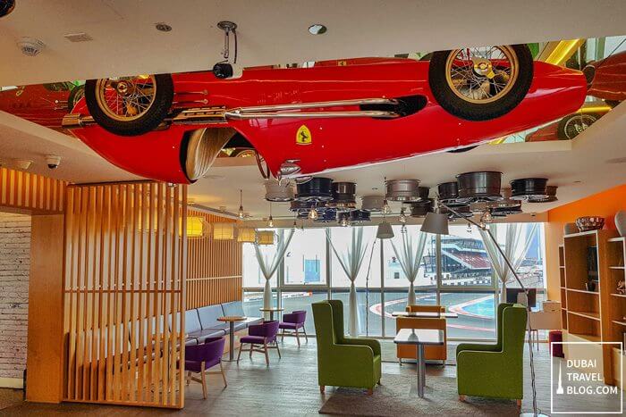 ferrari on ceiling park inn dubai motor city