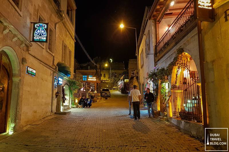 streets at night in Goreme city centre