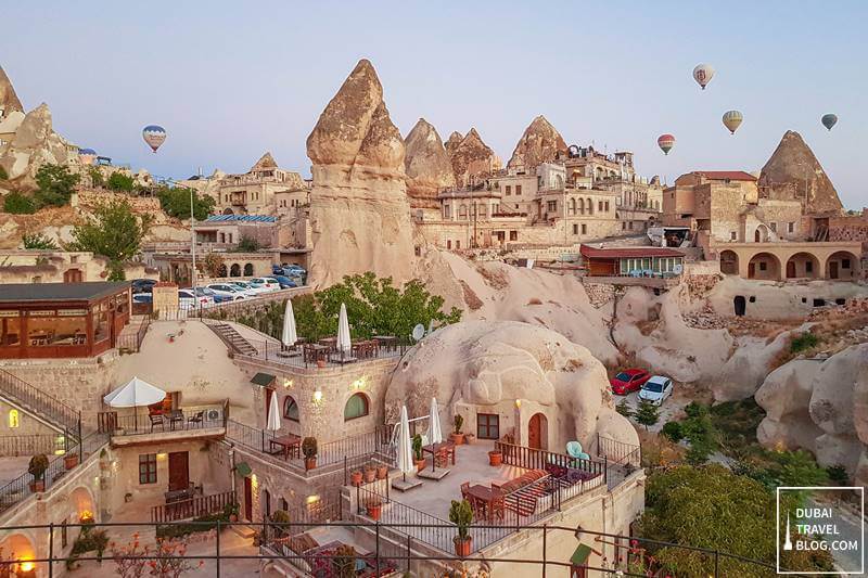 view from anitque terrace suites cave hotel cappadocia