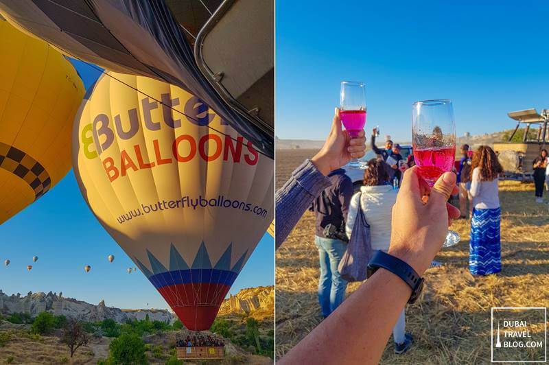 glass of drinks with our hot air balloon experience in cappadocia