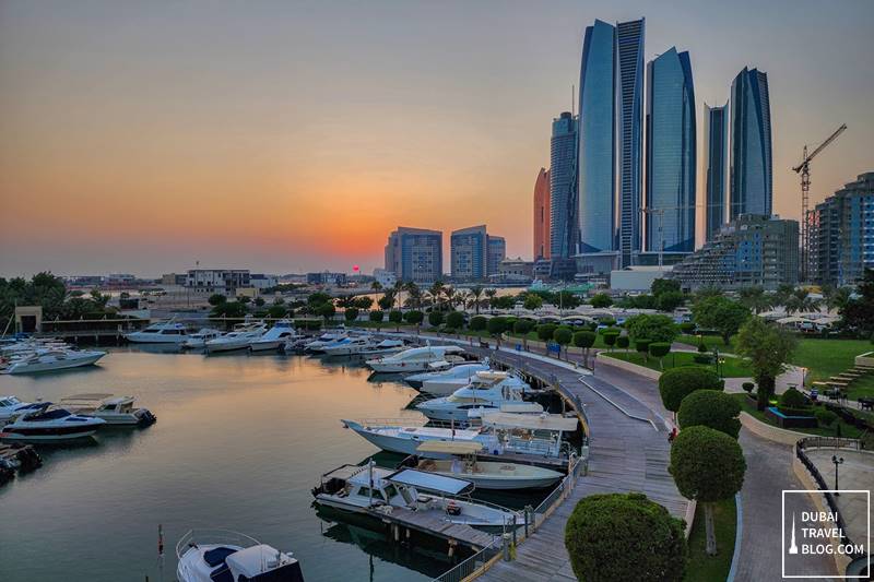 intercontinental abu dhabi sunset marina view