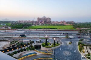 view of emirates palace from grand hyatt abu dhabi