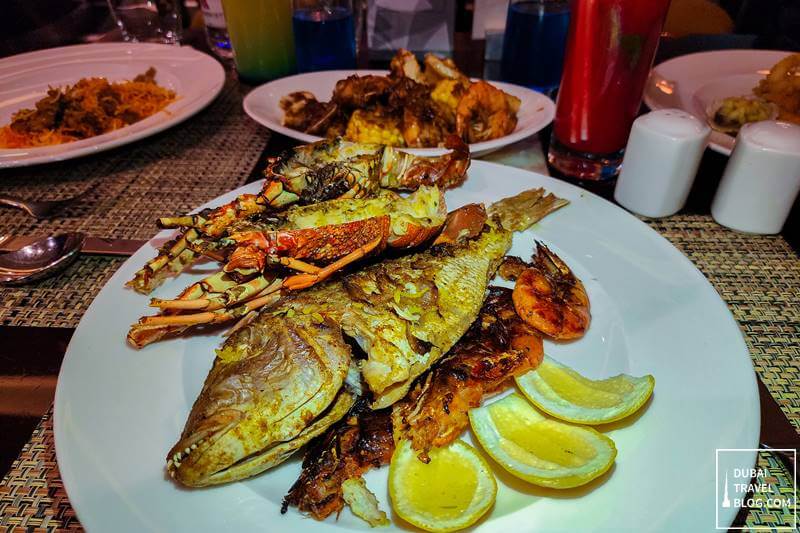 grilled seafood at the market place marriott al jaddaf