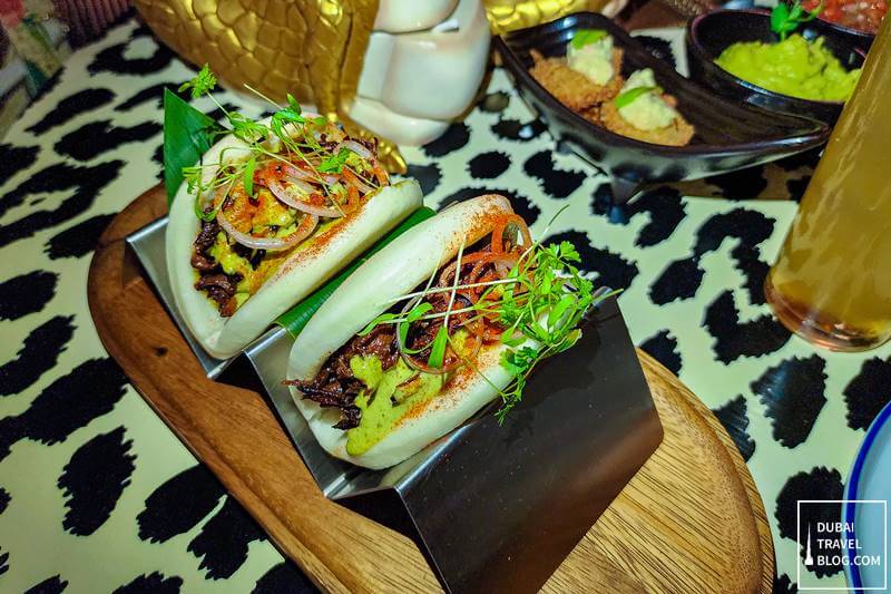 salmon guru dubai beef taco bao