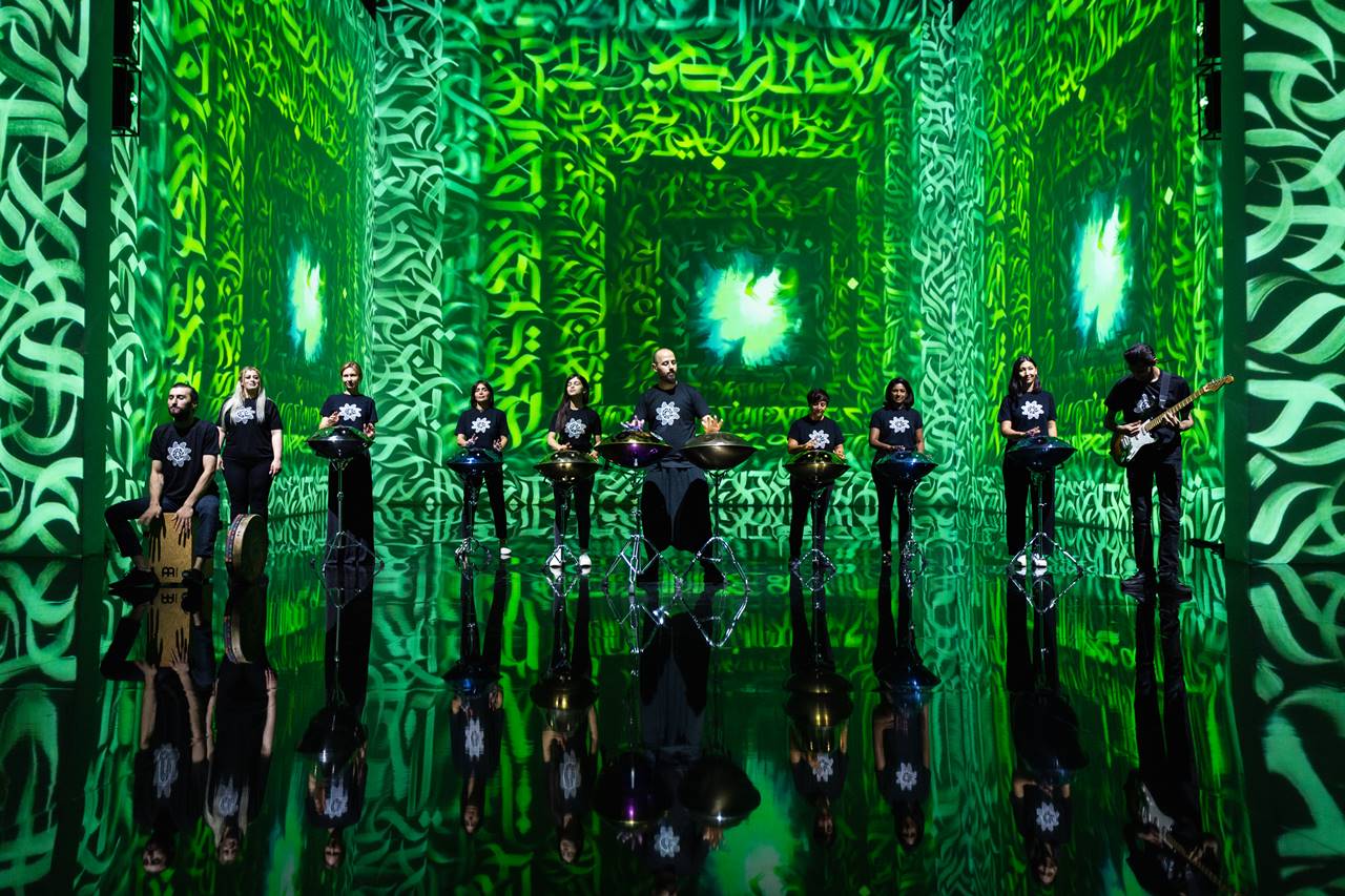 arabic calligraphy dia allam at theatre of digital art dubai