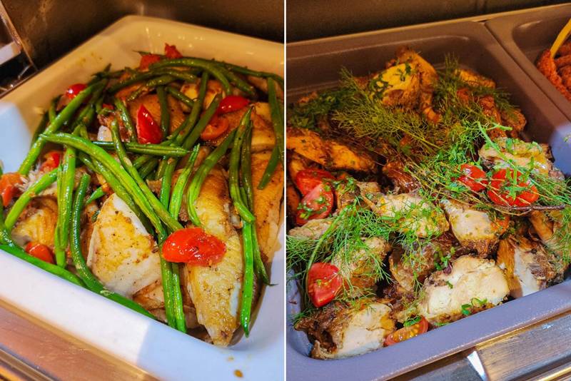 fish and chicken dish at alloro dubai restaurant italian night